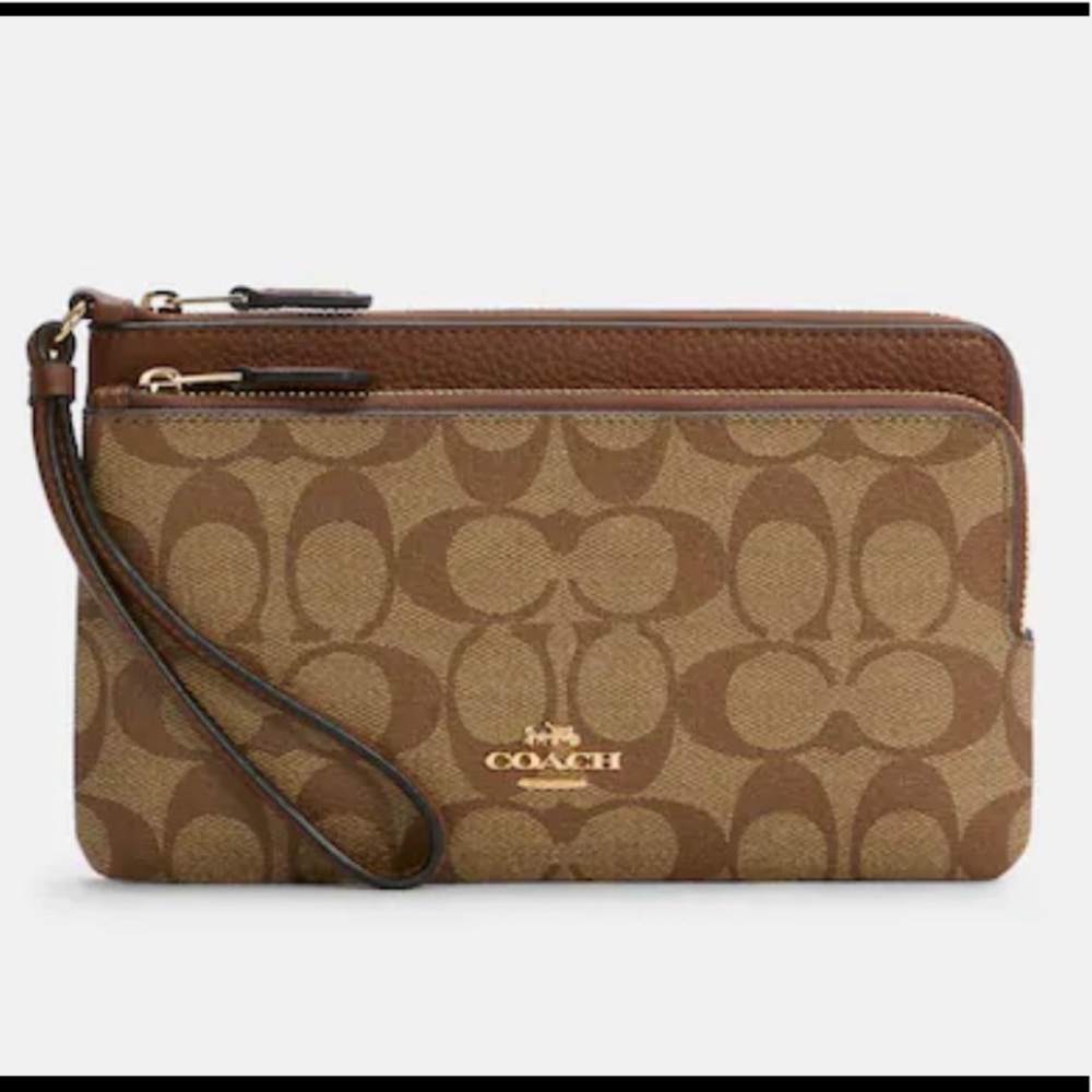 Coach wallet purse.  Double zippers w/slight taller wallet purse attched